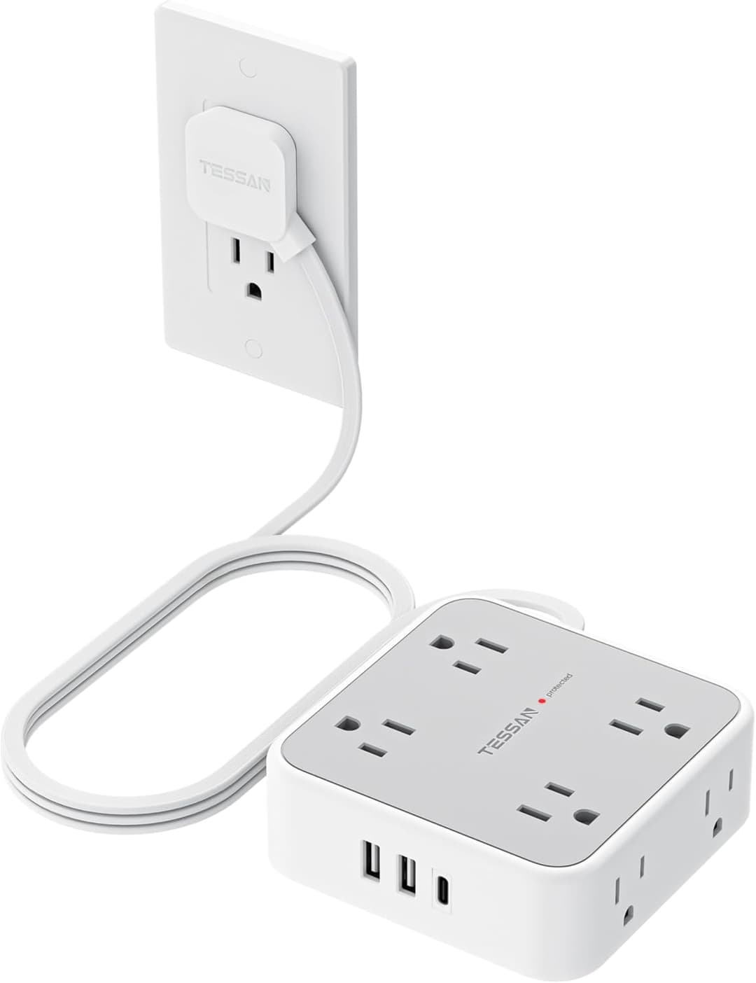 TESSAN Surge Protector Power Strip, 5 ft, Power Strips