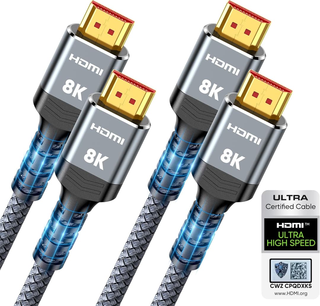 Highwings 8K HDMI 2.1 Cable, 6.6 ft, 2-pack, HDMI Cables